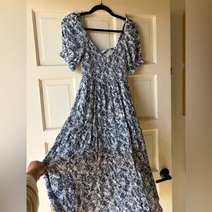 Abercrombie and Fitch Floral Blue and White Dress